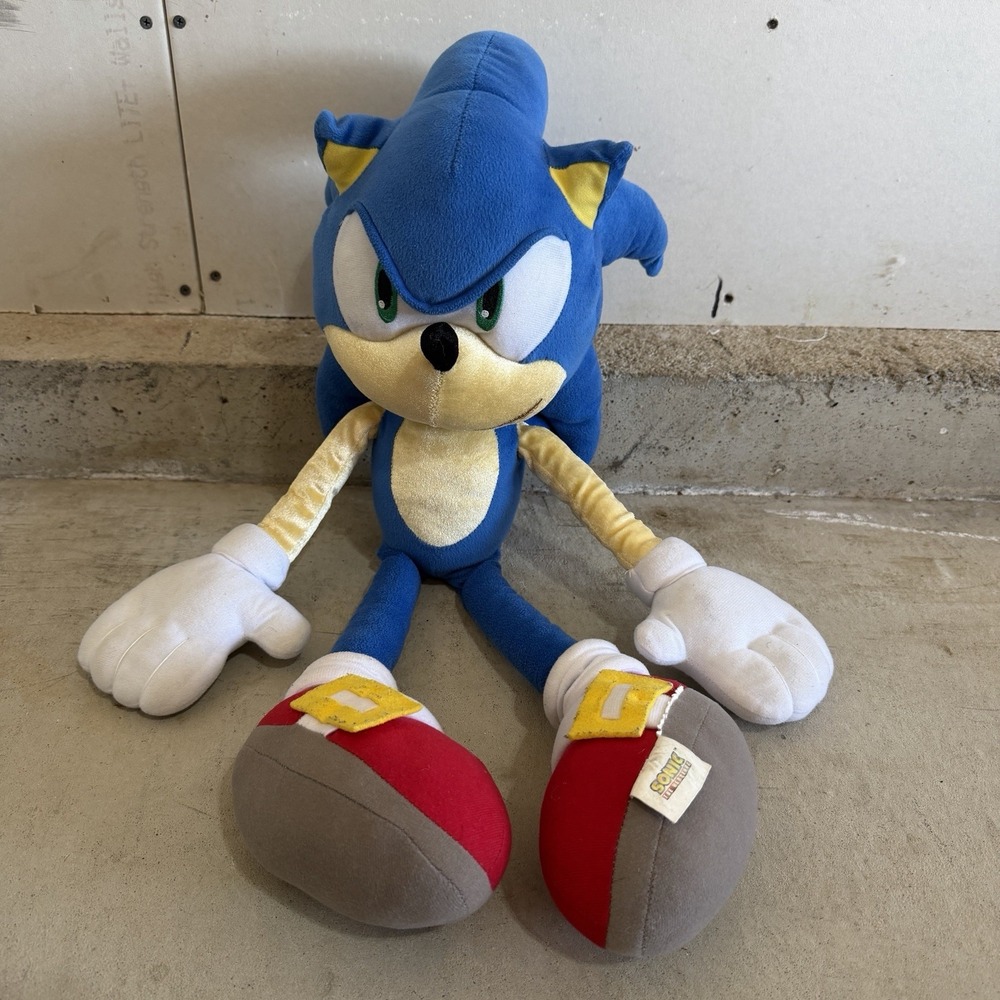 Big JUMBO LARGE 24"  Sonic the Hedgehog Plush Doll Stuffed Toy SEGA